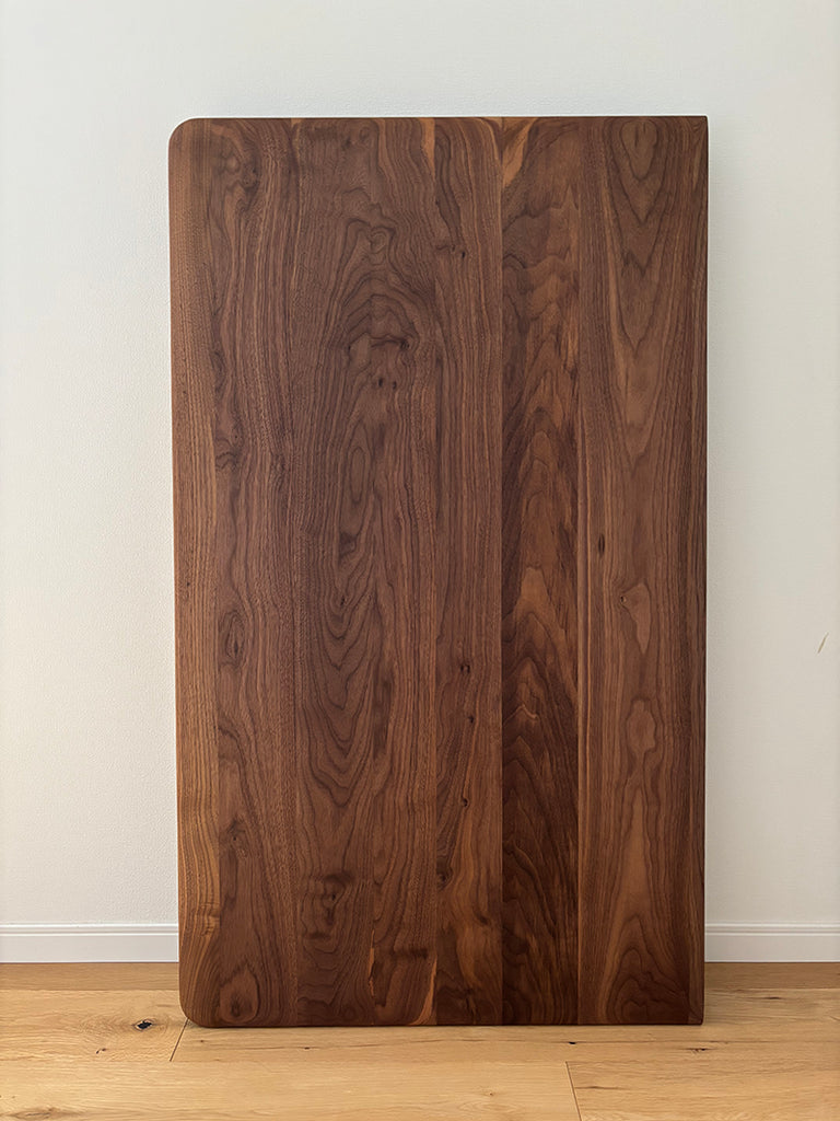 【アウトレット品 #606206】プレディデスク-ウォールナット/ブラック（120cm×70cm×2cm/引き出し付き）